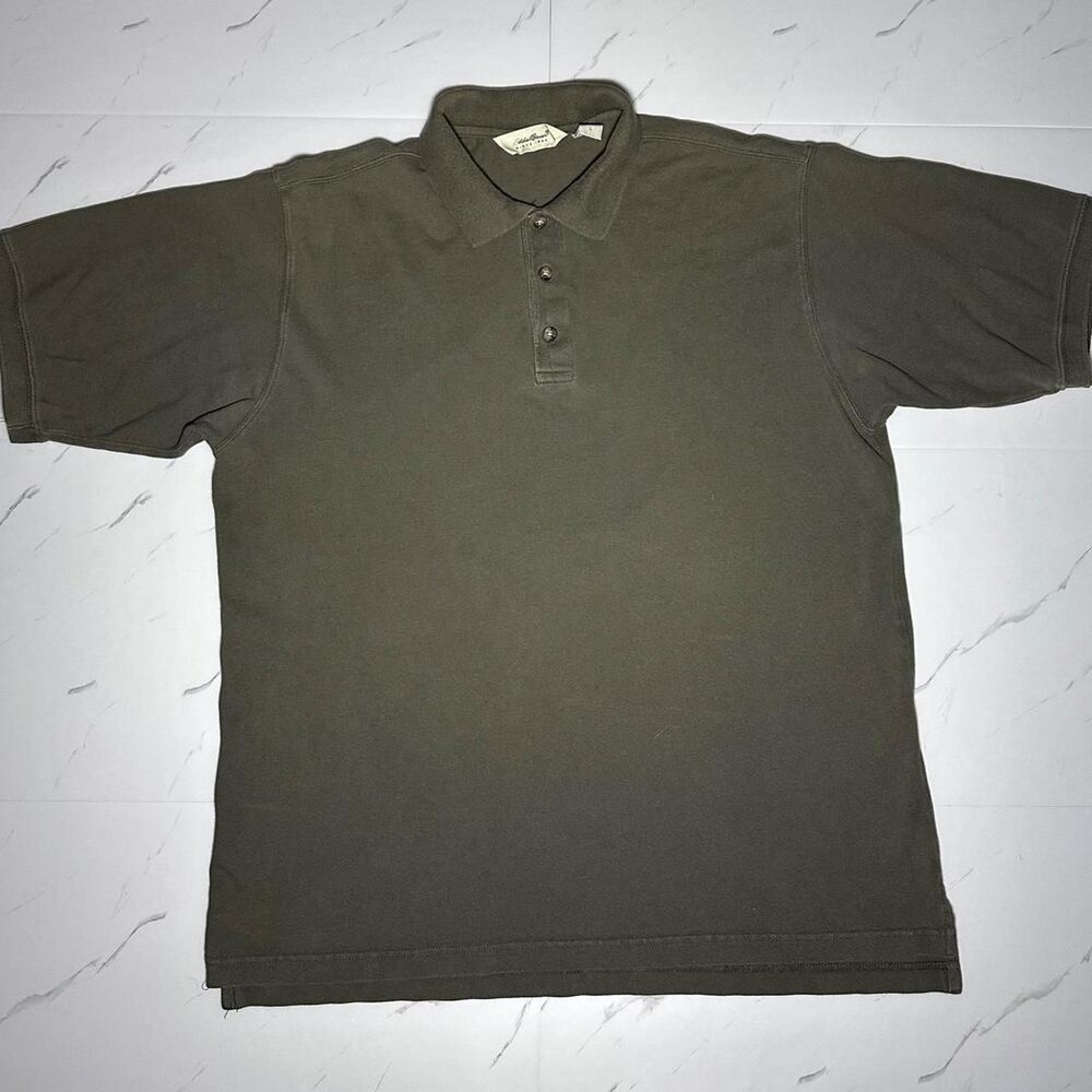 Eddie-bauer Men's Green and Khaki Polo-shirts